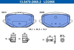 Set placute frana ATE 13.0470-2668.2