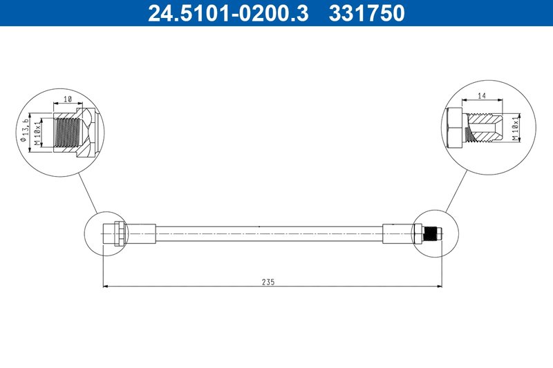 FURTUN FRANA ATE 24.5101-0200.3 - Compatibil cu AUDI