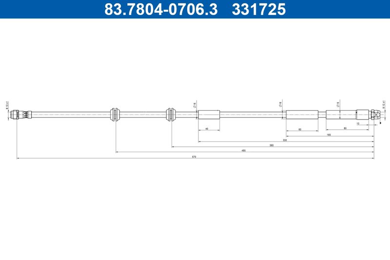 Furtun frana ATE 83.7804-0706.3