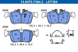 Set placute frana ATE 13.0470-7364.2