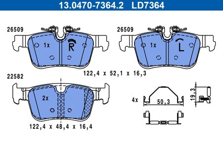 Set placute frana ATE 13.0470-7364.2