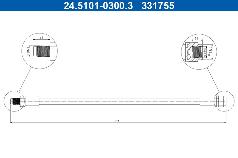 FURTUN FRANA ATE 24.5101-0300.3 - Compatibil cu MERCEDES-BENZ