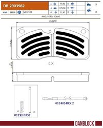 Set placute frana DANBLOCK DB 2903982