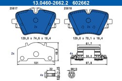 Set placute frana ATE 13.0460-2662.2