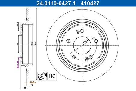 Disc frana ATE 24.0110-0427.1