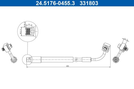 FURTUN FRANA ATE 24.5176-0455.3 - Compatibil cu CHEVROLET, OPEL, VAUXHALL