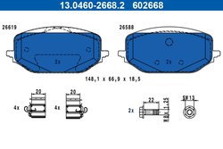 Set placute frana ATE 13.0460-2668.2