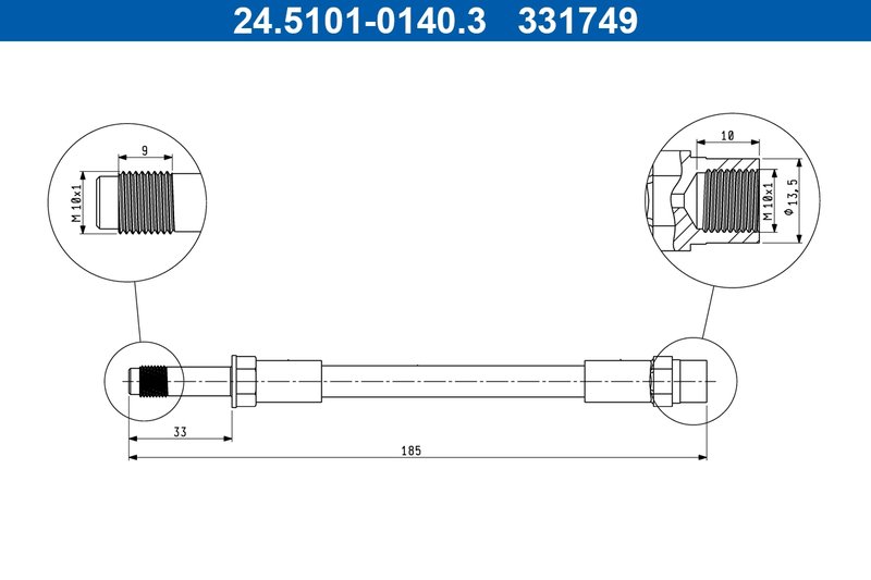 FURTUN FRANA ATE 24.5101-0140.3 - Compatibil cu FORD, SEAT, VW