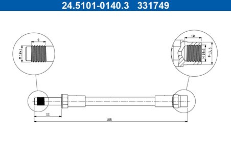 FURTUN FRANA ATE 24.5101-0140.3 - Compatibil cu FORD, SEAT, VW