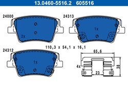 Set placute frana ATE 13.0460-5516.2
