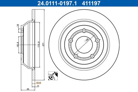 DISC FRANA ATE 24.0111-0197.1 - Compatibil cu FORD