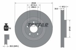 DISC FRANA TEXTAR 92352303 - Compatibil cu MAZDA