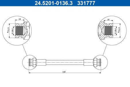 FURTUN FRANA ATE 24.5201-0136.3 - Compatibil cu SEAT, VW