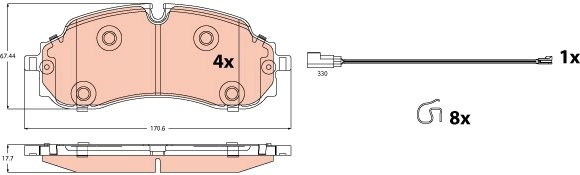Set placute frana TRW GDB2609