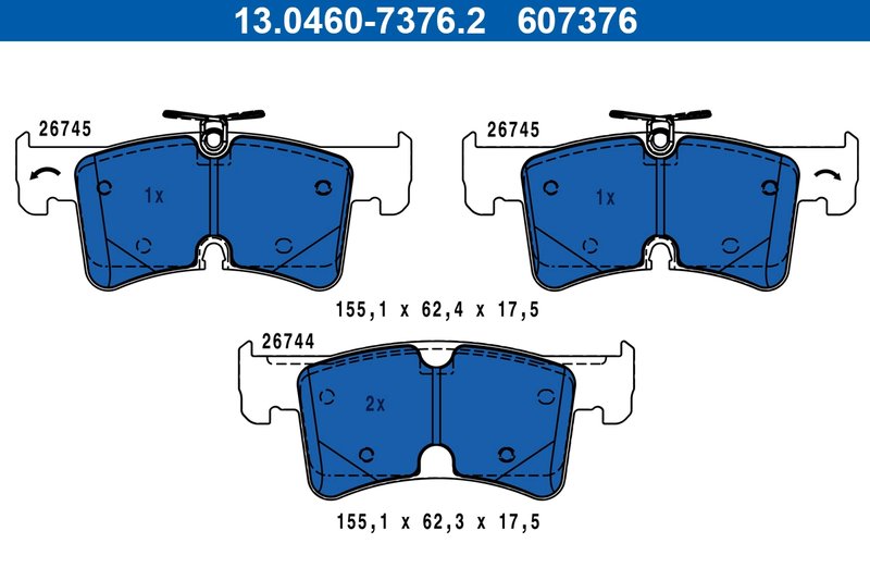 Set placute frana ATE 13.0460-7376.2