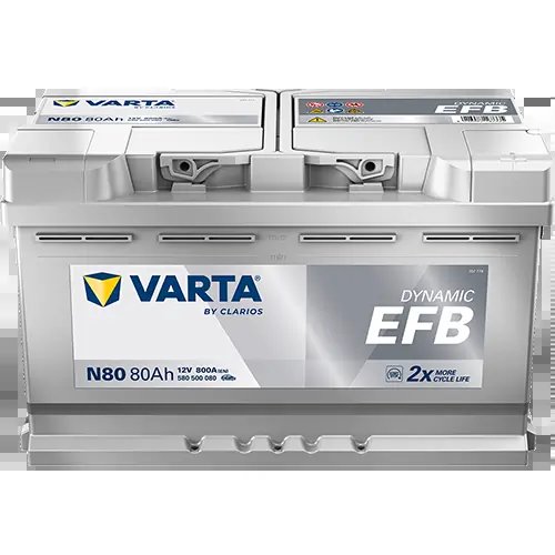 BATERIE DE PORNIRE VARTA 580500080K262 - Compatibil cu ALFA ROMEO, ALPINE, AUDI, BMW, FIAT, HYUNDAI, JEEP, LAND ROVER, MINI, NIS