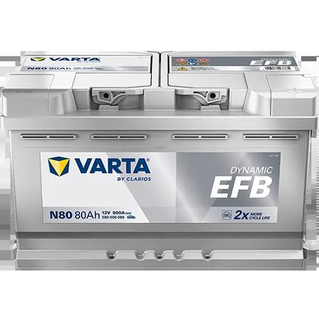 BATERIE DE PORNIRE VARTA 580500080K262 - Compatibil cu ALFA ROMEO, ALPINE, AUDI, BMW, FIAT, HYUNDAI, JEEP, LAND ROVER, MINI, NIS