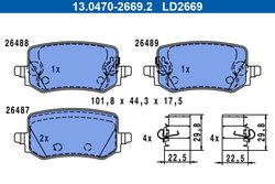 Set placute frana ATE 13.0470-2669.2