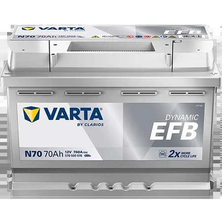BATERIE DE PORNIRE VARTA 570500076K262 - Compatibil cu AC, ALFA ROMEO, AUDI, BMW, CHRYSLER, CITROEN, CUPRA, DACIA, DS, FIAT, FOR