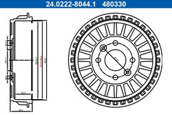 Tambur frana ATE 24.0222-8044.1