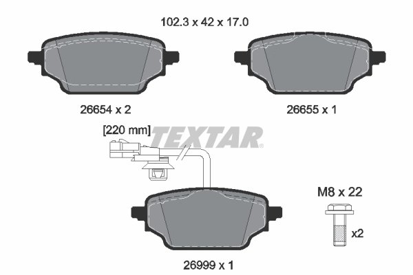 Set placute frana Textar 2665402