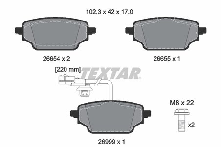 Set placute frana Textar 2665402