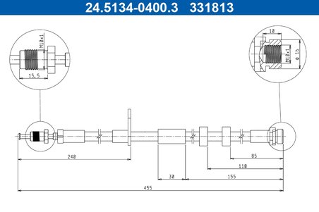 FURTUN FRANA ATE 24.5134-0400.3 - Compatibil cu FORD