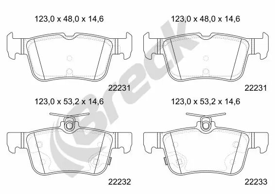 Set placute frana Breck 22231 00 702 10