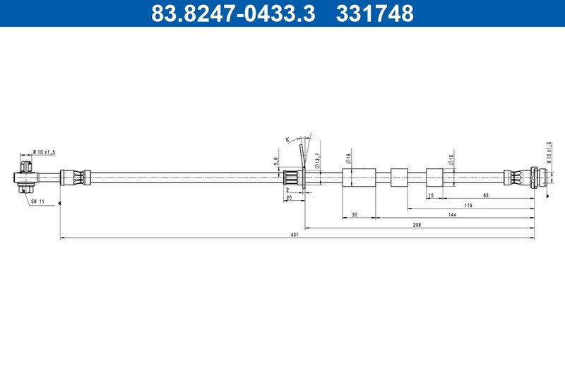 Furtun frana ATE 83.8247-0433.3