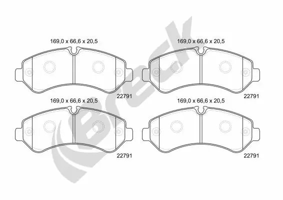 SET PLACUTE FRANA BRECK 22791 00 703 00 - Compatibil cu MERCEDES-BENZ
