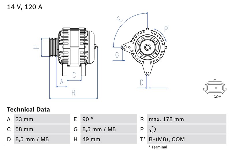 ALTERNATOR BOSCH 0 986 084 100 - Compatibil cu RENAULT