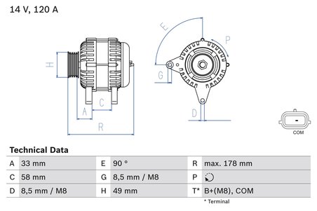 ALTERNATOR BOSCH 0 986 084 100 - Compatibil cu RENAULT