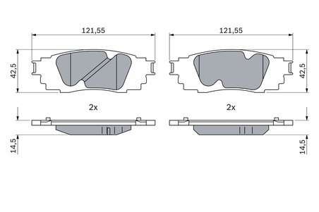 SET PLACUTE FRANA BOSCH 0 986 424 912 - Compatibil cu LEXUS, TOYOTA