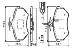 Set placute frana BOSCH 0 986 460 948