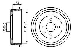 TAMBUR FRANA BOSCH 0 986 477 012 - Compatibil cu FORD