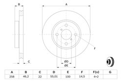 DISC FRANA BOSCH 0 986 479 363 - Compatibil cu DAIHATSU, TOYOTA