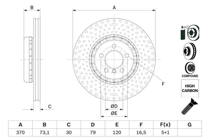 DISC FRANA BOSCH 0 986 479 E21 - Compatibil cu BMW