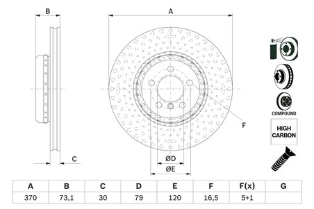 DISC FRANA BOSCH 0 986 479 E21 - Compatibil cu BMW