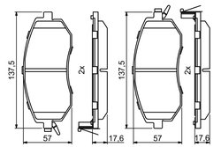 SET PLACUTE FRANA BOSCH 0 986 494 761 - Compatibil cu SUBARU, TOYOTA