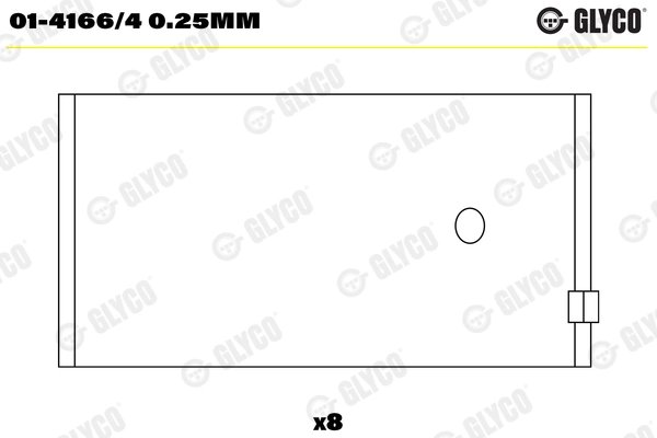 Cuzineti biela Glyco 01-4166/4 0.25mm