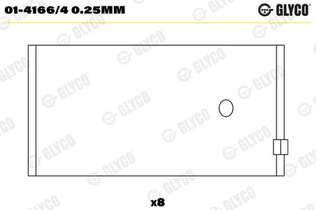 Cuzineti biela Glyco 01-4166/4 0.25mm