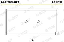 CUZINETI BIELA GLYCO 01-4175/4 STD - Compatibil cu ABARTH, ALFA ROMEO, FIAT, FSO, INNOCENTI, LANCIA, MORGAN, PININFARINA, SEAT