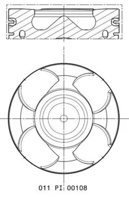 PISTON MAHLE 011 PI 00108 000 - Compatibil cu ALFA ROMEO, CHRYSLER, FIAT, HOLDEN, LANCIA, OPEL, SAAB, VAUXHALL