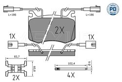 SET PLACUTE FRANA MEYLE 025 220 9115/PD - Compatibil cu ALFA ROMEO