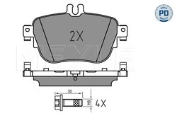 SET PLACUTE FRANA MEYLE 025 224 3716/PD - Compatibil cu MERCEDES-BENZ
