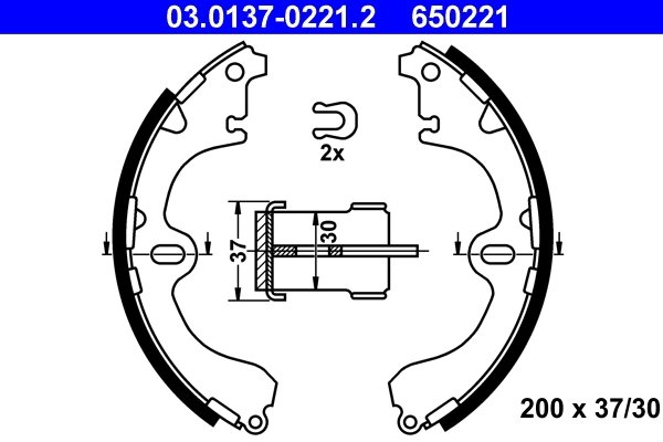 SET SABOTI FRANA ATE 03.0137-0221.2 - Compatibil cu TOYOTA