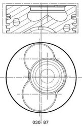 PISTON MAHLE 030 87 00 - Compatibil cu AUDI, FORD, SEAT, SKODA, VW