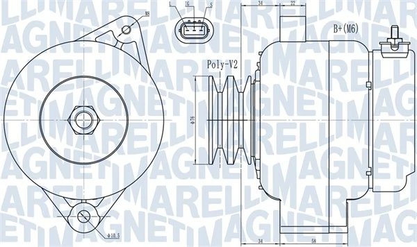 ALTERNATOR MAGNETI MARELLI 063731724010 - Compatibil cu TOYOTA