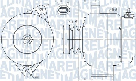 ALTERNATOR MAGNETI MARELLI 063731724010 - Compatibil cu TOYOTA
