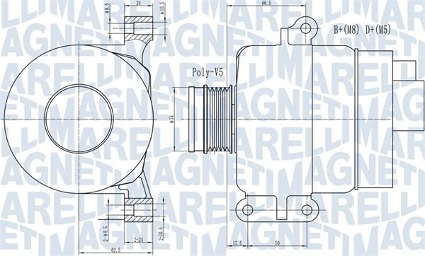 ALTERNATOR MAGNETI MARELLI 063731969010 - Compatibil cu ABARTH, ALFA ROMEO, FIAT, LANCIA